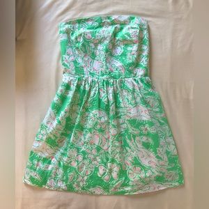 Strapless Dress with Pockets